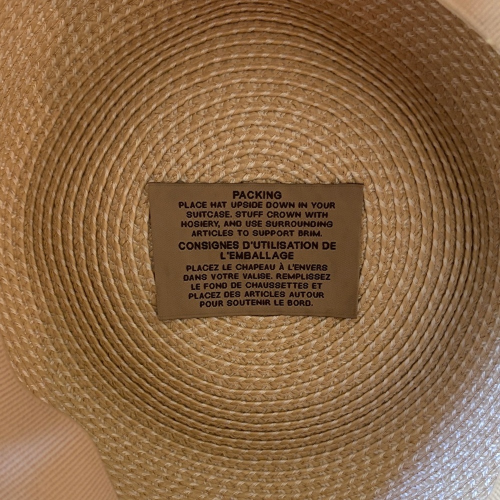 Wide-Brim Straw Sun Hat - Natural Beige - Picture 5 of 13
